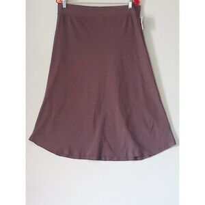 Fresh Produce Women's 100% Cotton Stretch A-Line Brown Flare Medium Skirt